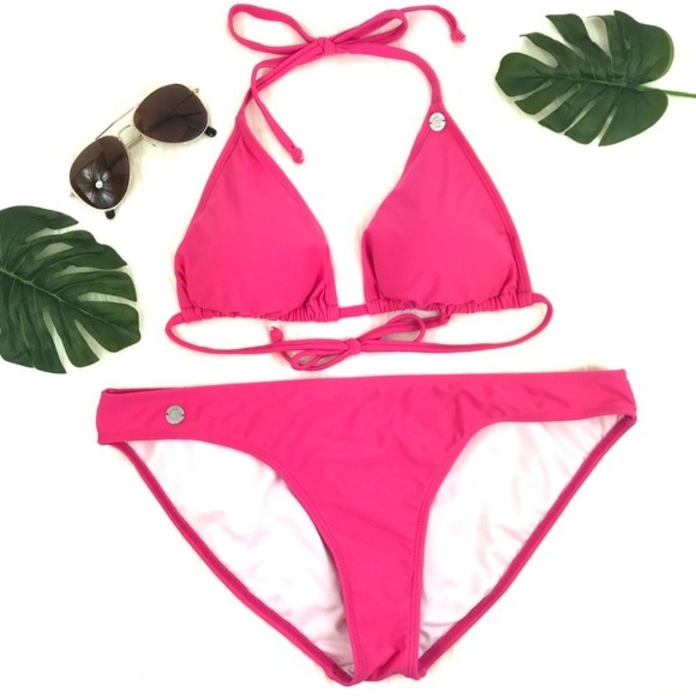 Southern Tide Pink Berry Halter Bikini Top‎ Sz L